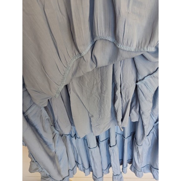 Mable Dress Womens Medium Maxi Vici Boho Puff Sleeve Flutter Light Blue - Picture 4 of 10